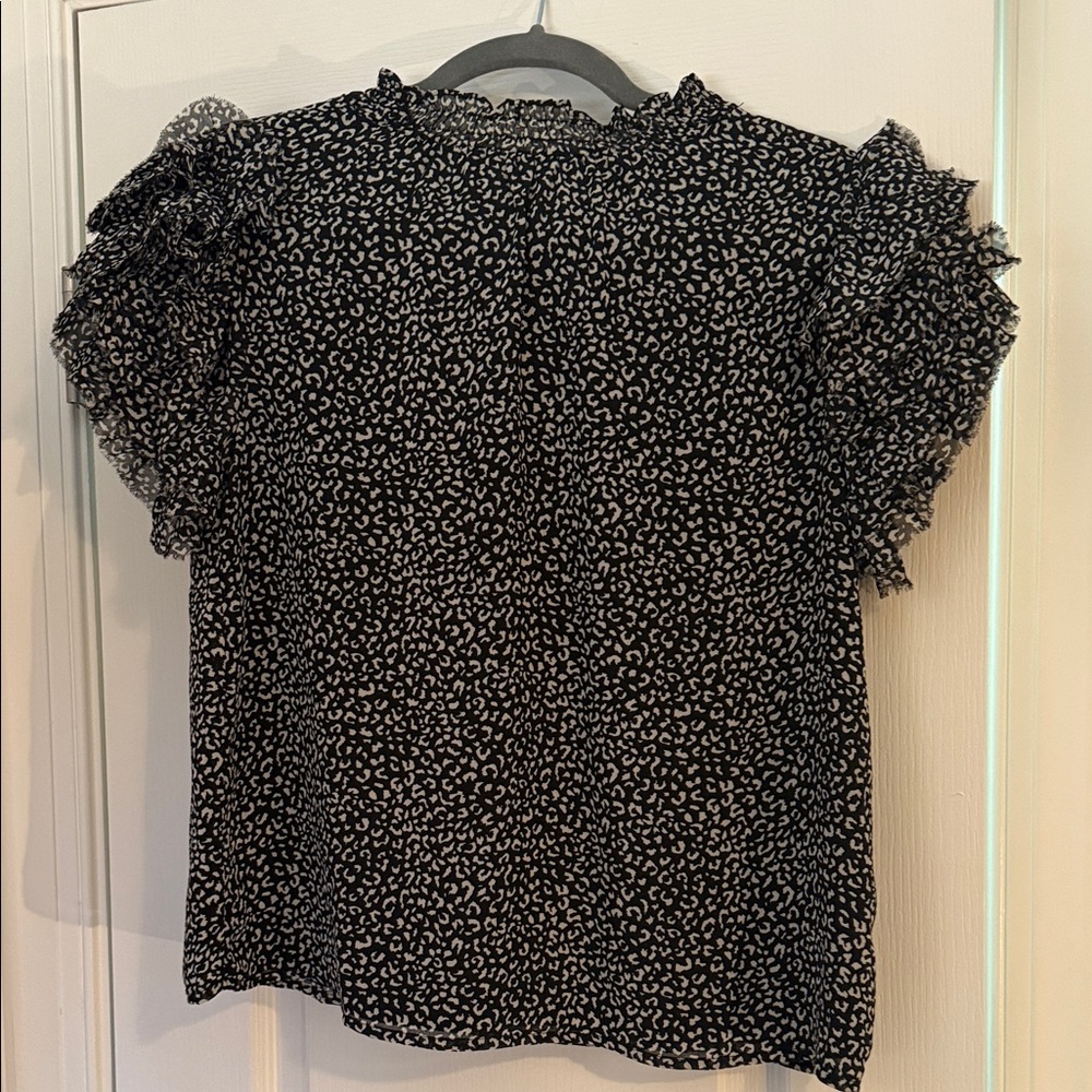 Sugarlips Black and White Ruffle Blouse
